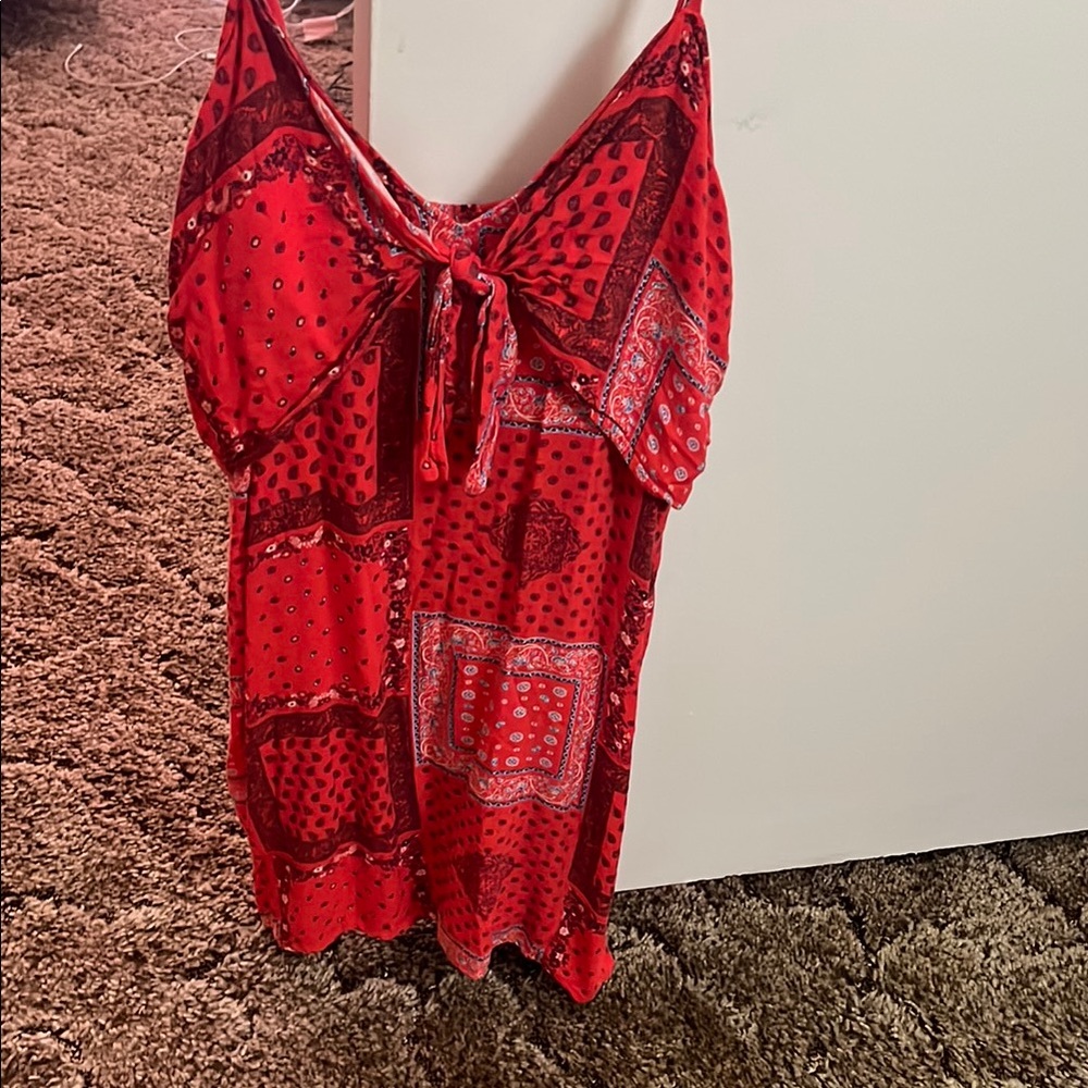 Xhilaration Red Tie Front Camisole Top